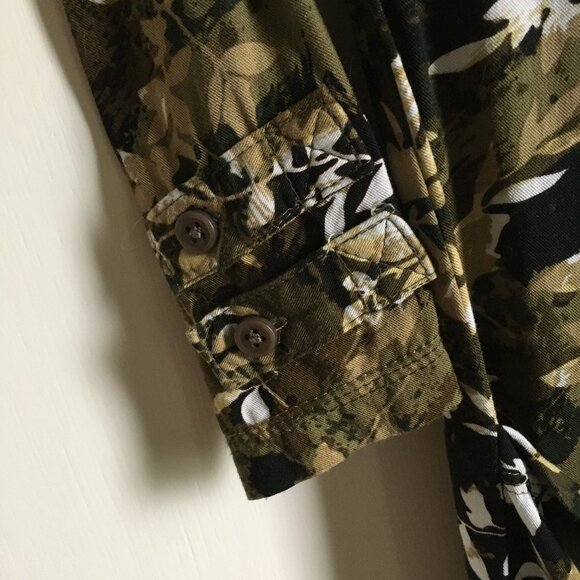 Triple Five Soul NYC Soft Button Down Floral Camo Military Dress - Picture 7 of 16